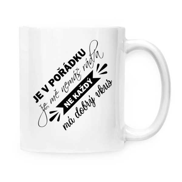 Hrnek malý bílý s potiskem Dobrý vkus