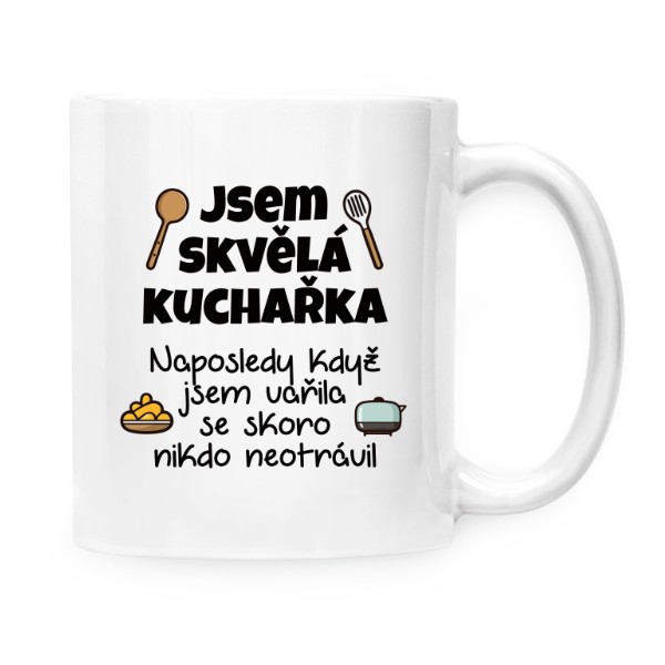 Hrnek malý bílý s potiskem Jsem skvělá kuchařka
