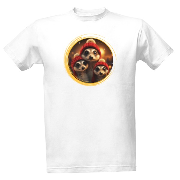 Tričko s potiskem Vánoční surikata