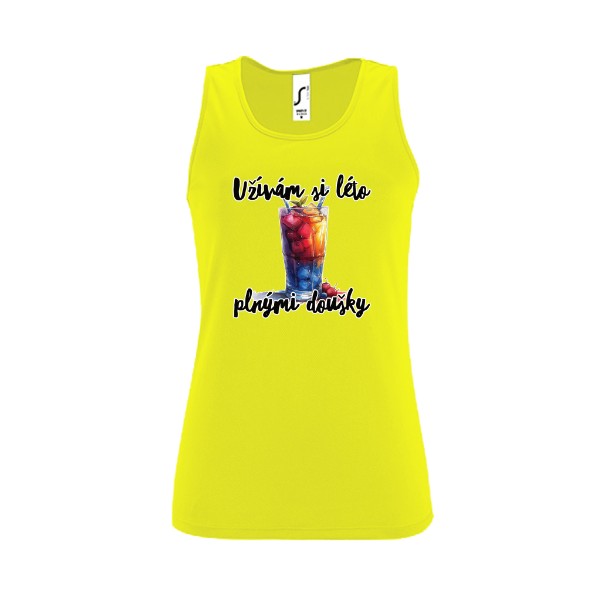 Dámské funkční tílko s potiskem Užívám si léto plnými doušky