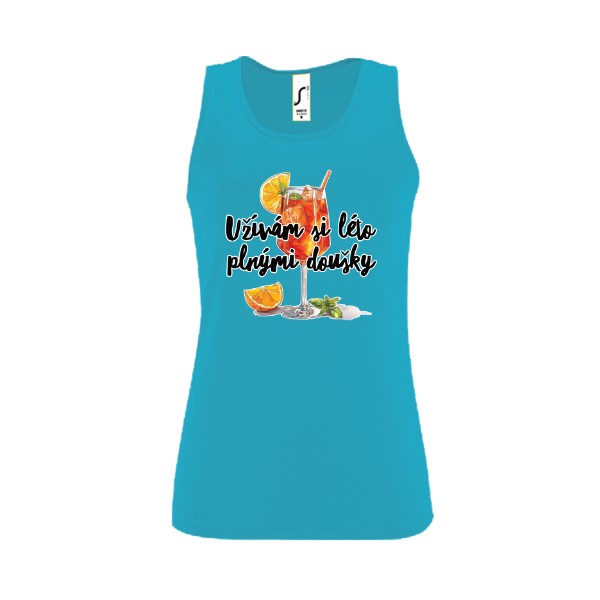 Dámské funkční tílko s potiskem Užívám si léto plnými doušky