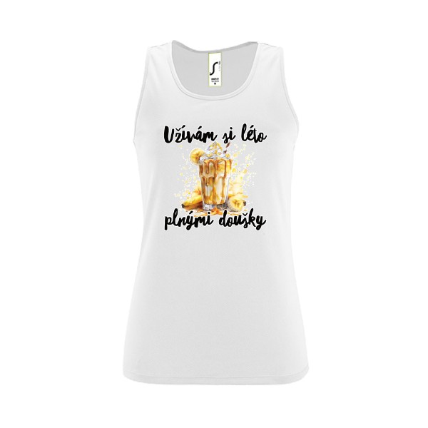 Dámské funkční tílko s potiskem Užívám si léto plnými doušky