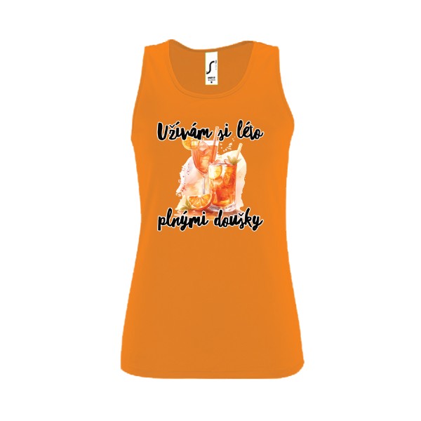 Dámské funkční tílko s potiskem Užívám si léto plnými doušky