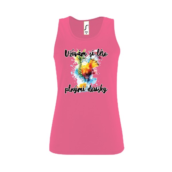 Dámské funkční tílko s potiskem Užívám si léto plnými doušky
