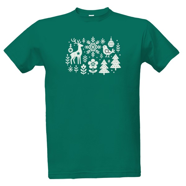 Tričko s potiskem Vánoční folklorní motiv 1