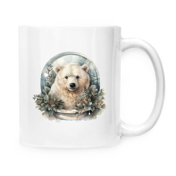 Hrnek malý bílý s potiskem Vánoční skleněnka