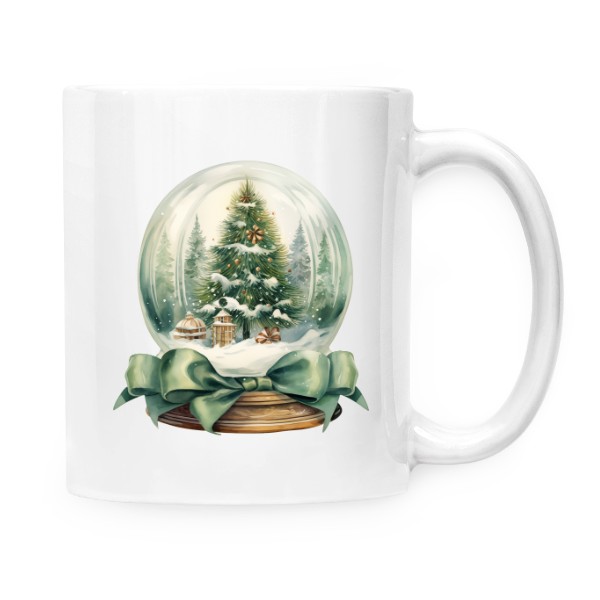 Hrnek malý bílý s potiskem Vánoční skleněnka