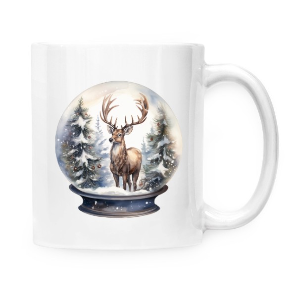 Hrnek malý bílý s potiskem Vánoční skleněnka