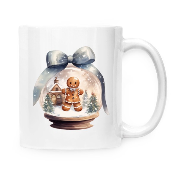 Hrnek malý bílý s potiskem Vánoční skleněnka