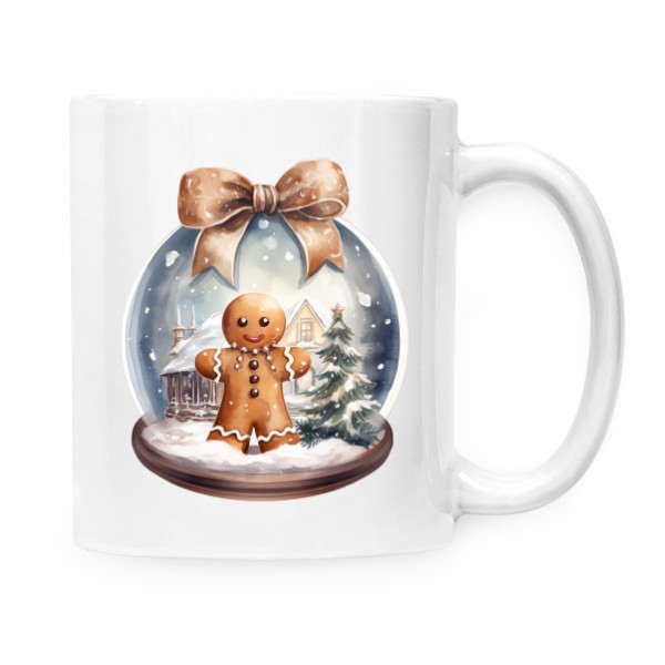 Hrnek malý bílý s potiskem Vánoční skleněnka