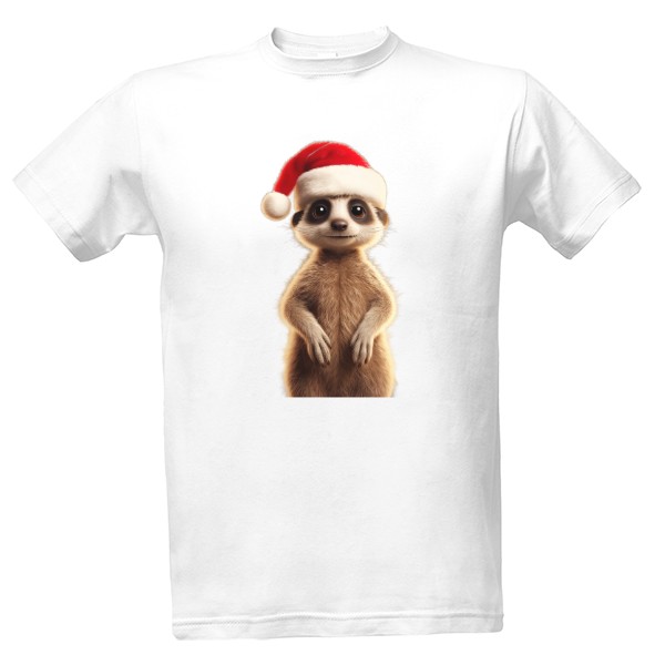 Tričko s potiskem Vánoční surikata